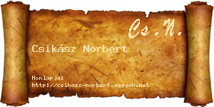 Csikász Norbert névjegykártya